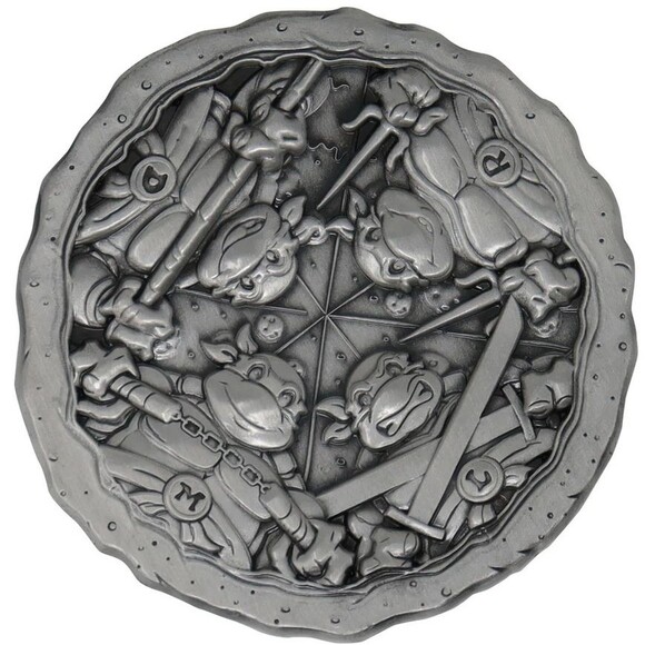 Teenage Mutant Ninja Turtles Pizza Medallion Official TMNT Metal Figurine - Picture 4 of 5